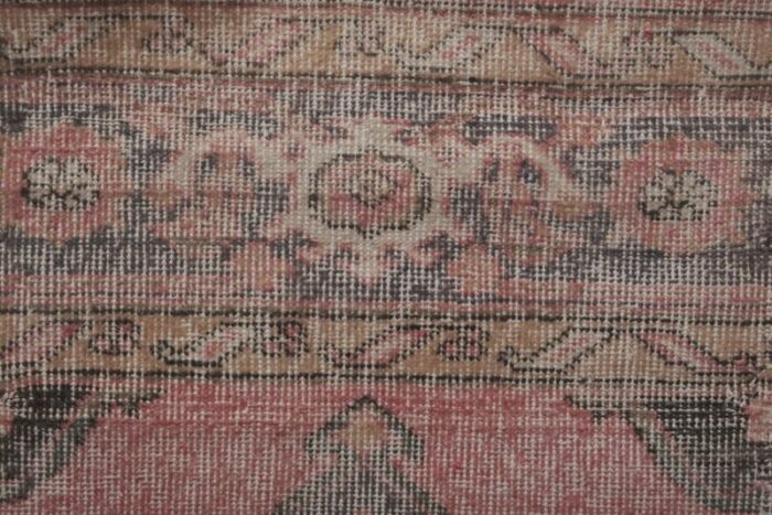 vintage turkish faded geometric oushak runner 9