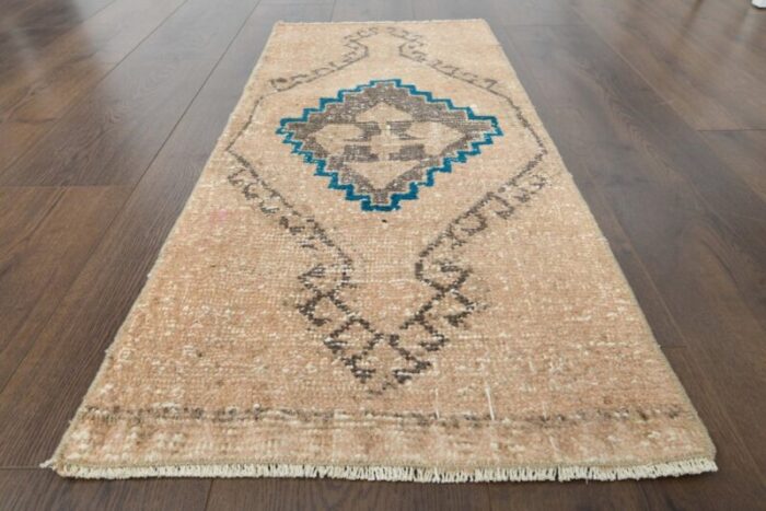 vintage turkish faded orange rug 10