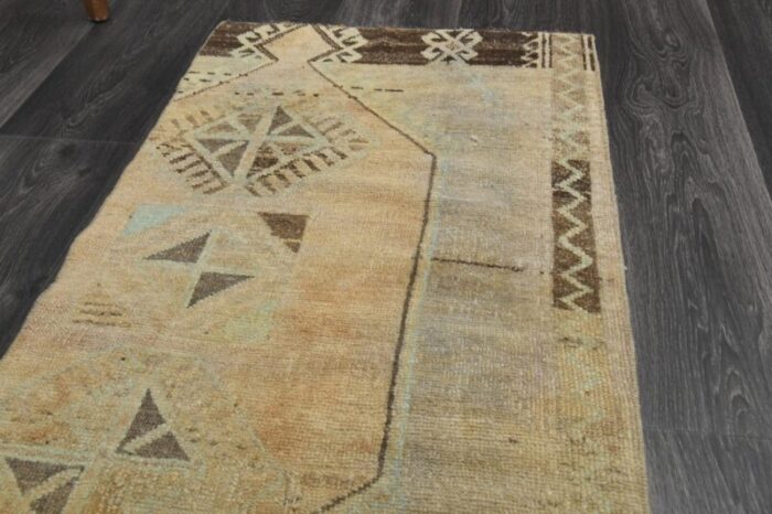 vintage turkish faded orange runner rug 1960s 6 1