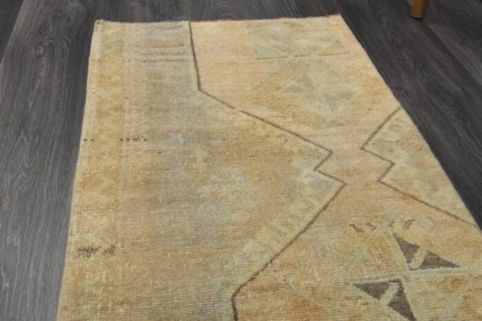 vintage turkish faded orange runner rug 1960s 7 1