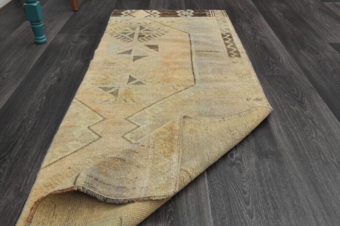 vintage turkish faded orange runner rug 1960s 9 1