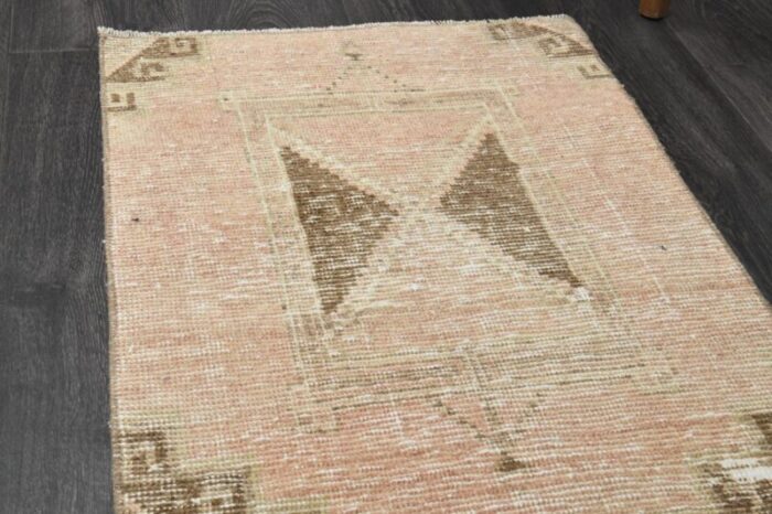 vintage turkish faded orange wool rug anatolia 1960s 6