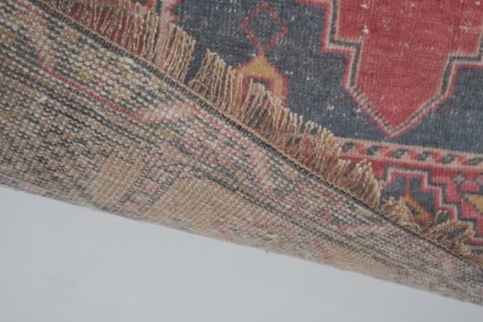 vintage turkish faded red oushak rug 10