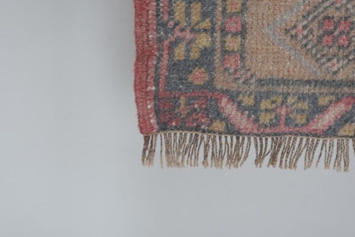 vintage turkish faded red oushak rug 11