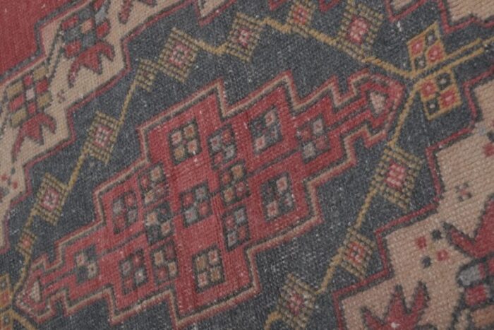 vintage turkish faded red oushak rug 7