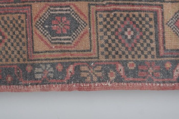 vintage turkish faded red oushak rug 9