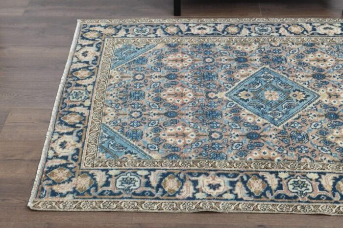 vintage turkish floral wool area rug anatolian 1960s 4