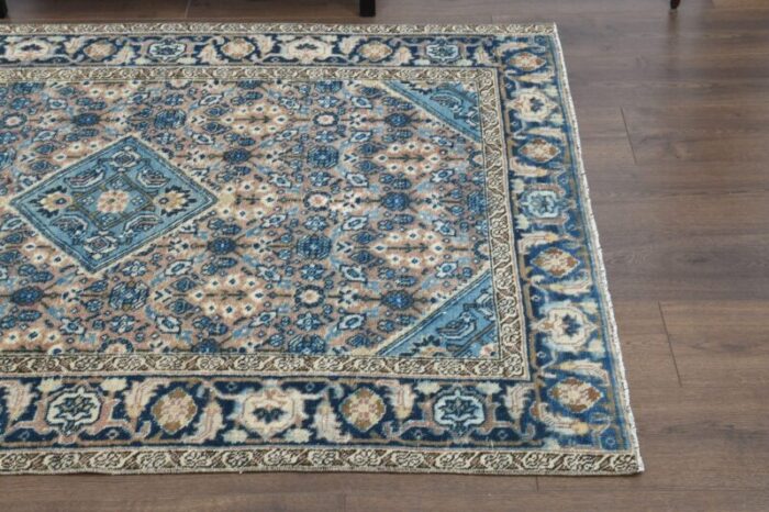 vintage turkish floral wool area rug anatolian 1960s 5