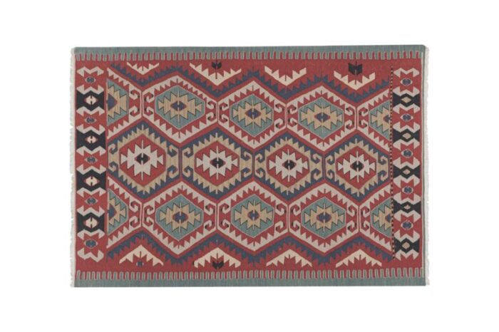 vintage turkish geometrical kilim rug 2