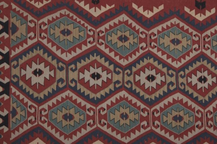 vintage turkish geometrical kilim rug 6