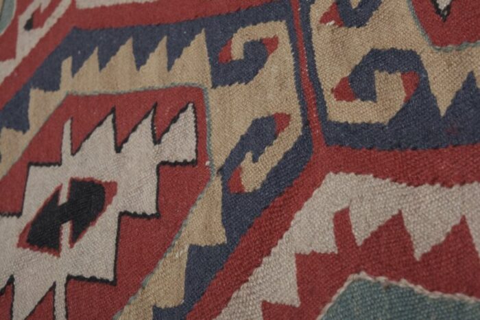 vintage turkish geometrical kilim rug 7