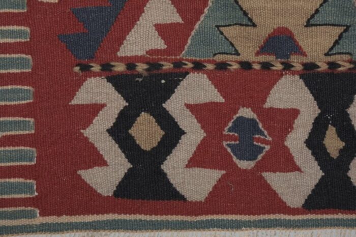 vintage turkish geometrical kilim rug 8