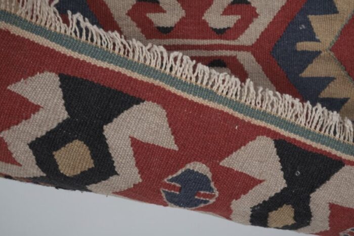 vintage turkish geometrical kilim rug 9