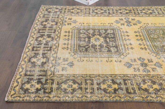 vintage turkish gold runner rug 7