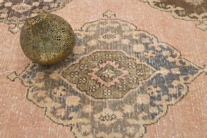 vintage turkish handmade oushak rug 9