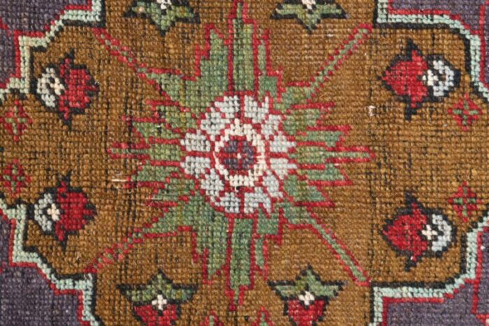 vintage turkish handmade red runner rug 6