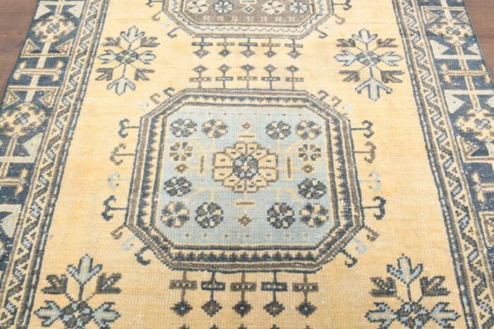 vintage turkish handmade runner rug in orange 6