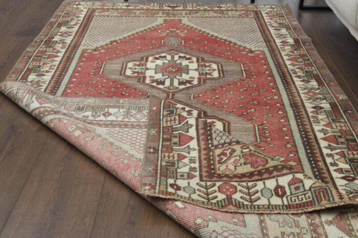 vintage turkish handmade wool area rug anatolia 1960s 4