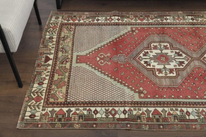 vintage turkish handmade wool area rug anatolia 1960s 5