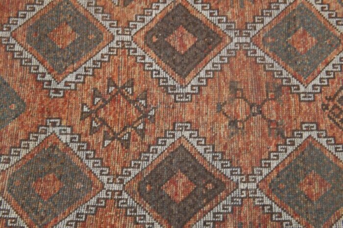 vintage turkish handmade wool hallway rug 8