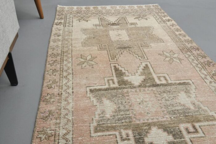 vintage turkish heritage wool oushak rug runner anatolia 1960s 6