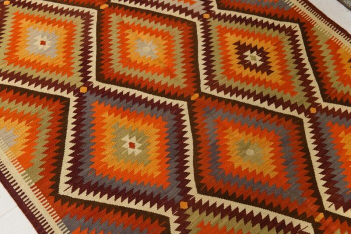 vintage turkish kilim rug in wool 0191