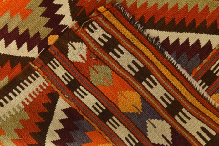 vintage turkish kilim rug in wool 6127