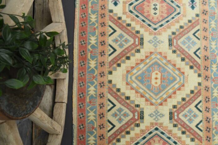 vintage turkish minimalist area rug 10