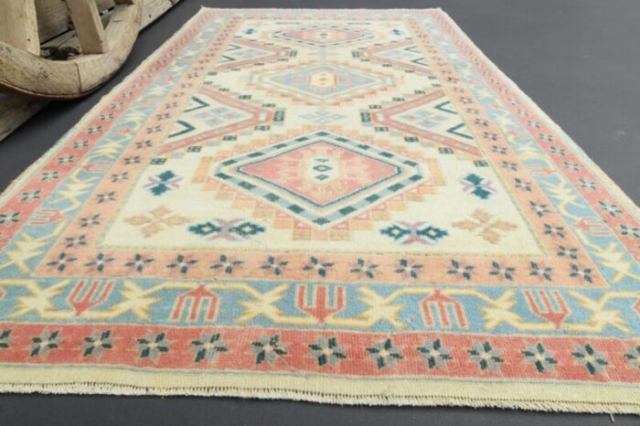 vintage turkish minimalist area rug 4