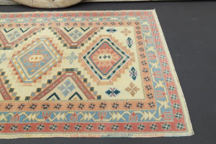 vintage turkish minimalist area rug 7