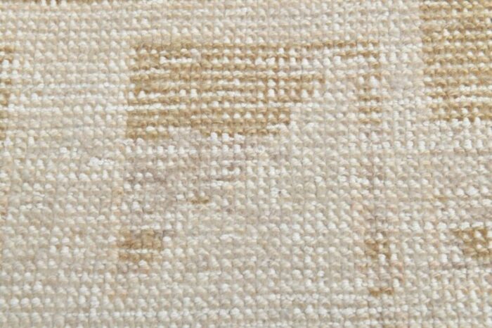 vintage turkish neutral beige wool oushak runner 1940s 10