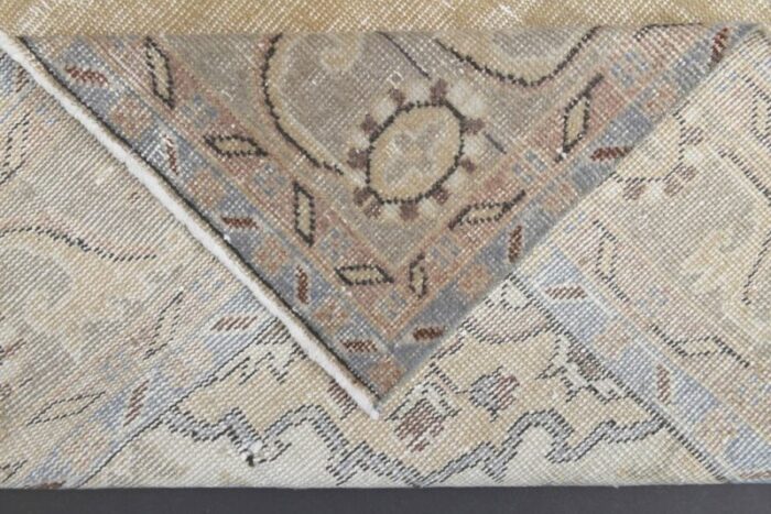 vintage turkish neutral wool oushak rug 4