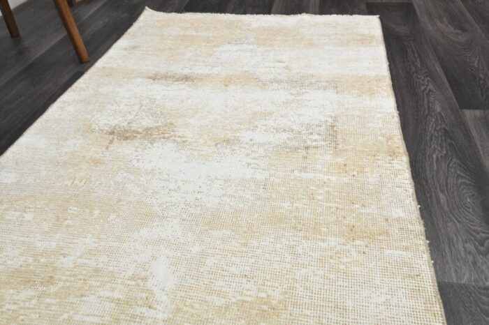 vintage turkish orange beige wool oushak runner rug 1960s 6