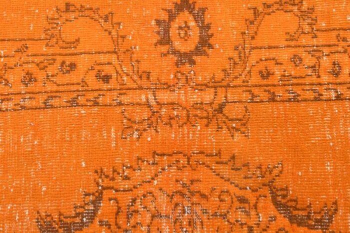 vintage turkish orange floral runner rug 7