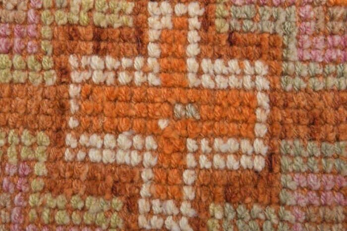 vintage turkish orange oushak runner rug 1960s 6