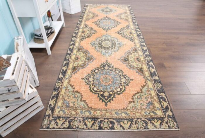 vintage turkish orange spring rug 3