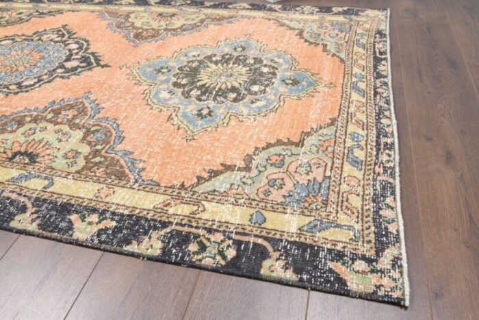 vintage turkish orange spring rug 7