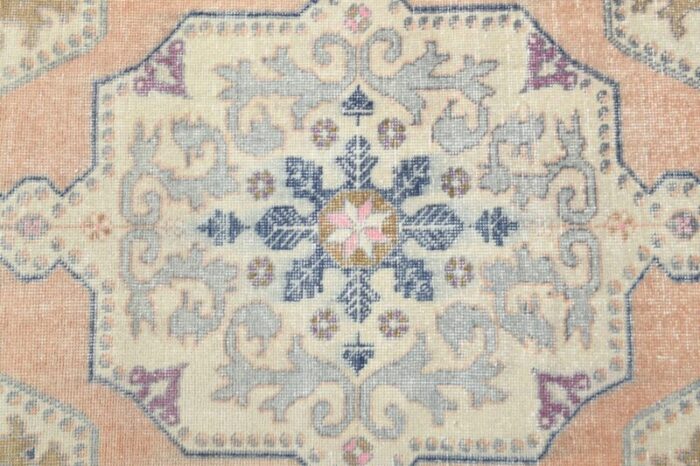 vintage turkish orange wool area rug anatolian 1960s 8