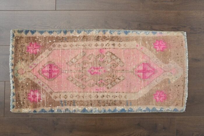 vintage turkish orange wool rug anatolia 1