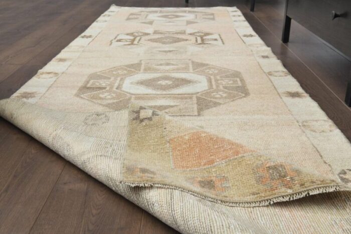 vintage turkish orange wool runner rug 1960s 3