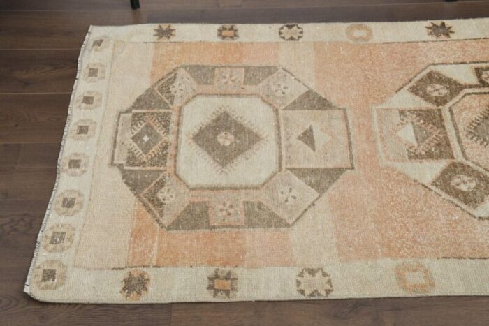 vintage turkish orange wool runner rug 1960s 6