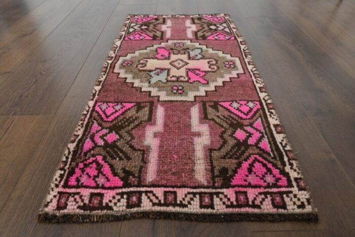 vintage turkish oushak doormat rug 10