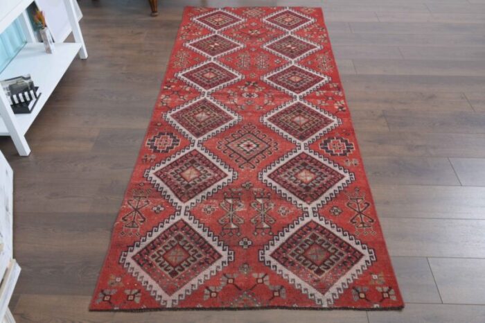 vintage turkish oushak runner rug 10 1