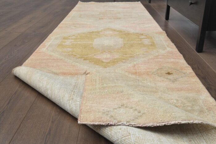 vintage turkish oushak runner rug 2