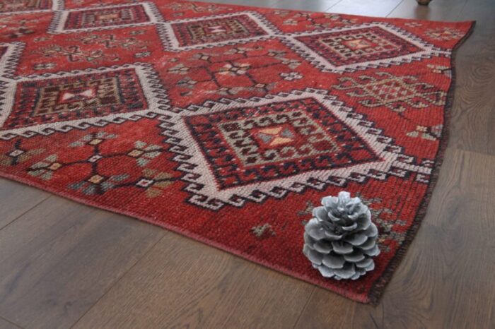 vintage turkish oushak runner rug 7 2