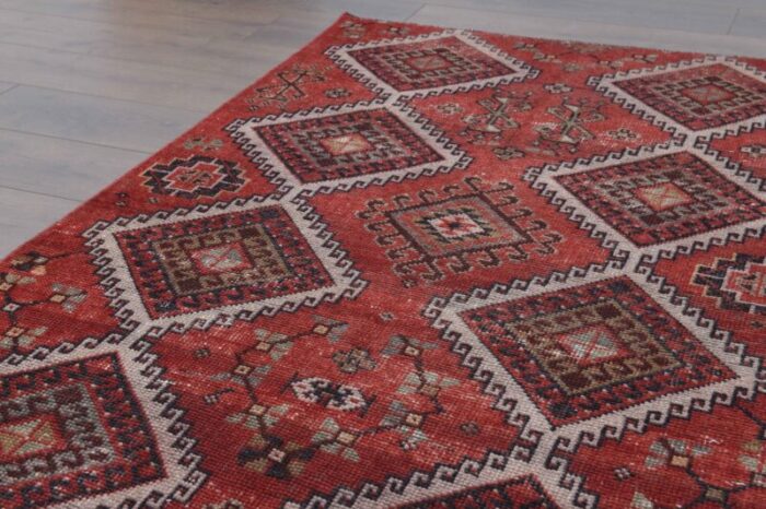 vintage turkish oushak runner rug 9 2