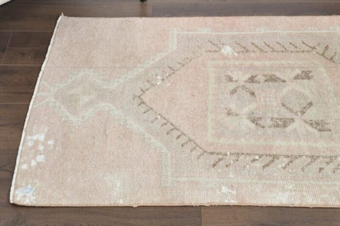 vintage turkish oushak wool runner rug anatolia 1960s 6