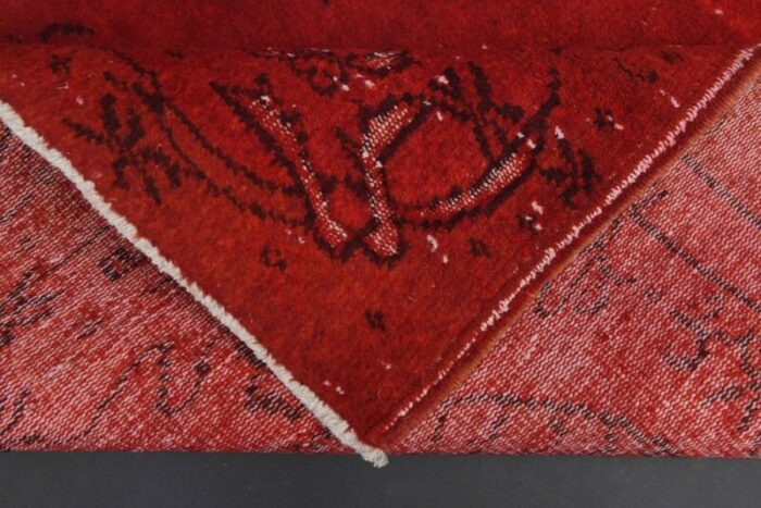 vintage turkish overdyed red rug 2