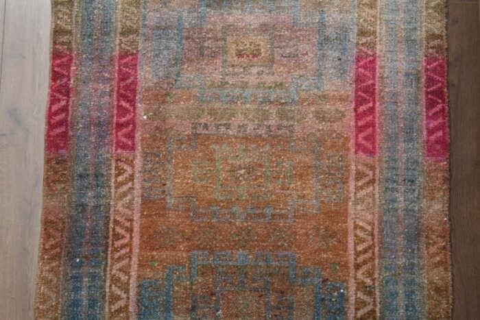 vintage turkish overdyed wool rug 6