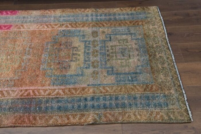 vintage turkish overdyed wool rug 7